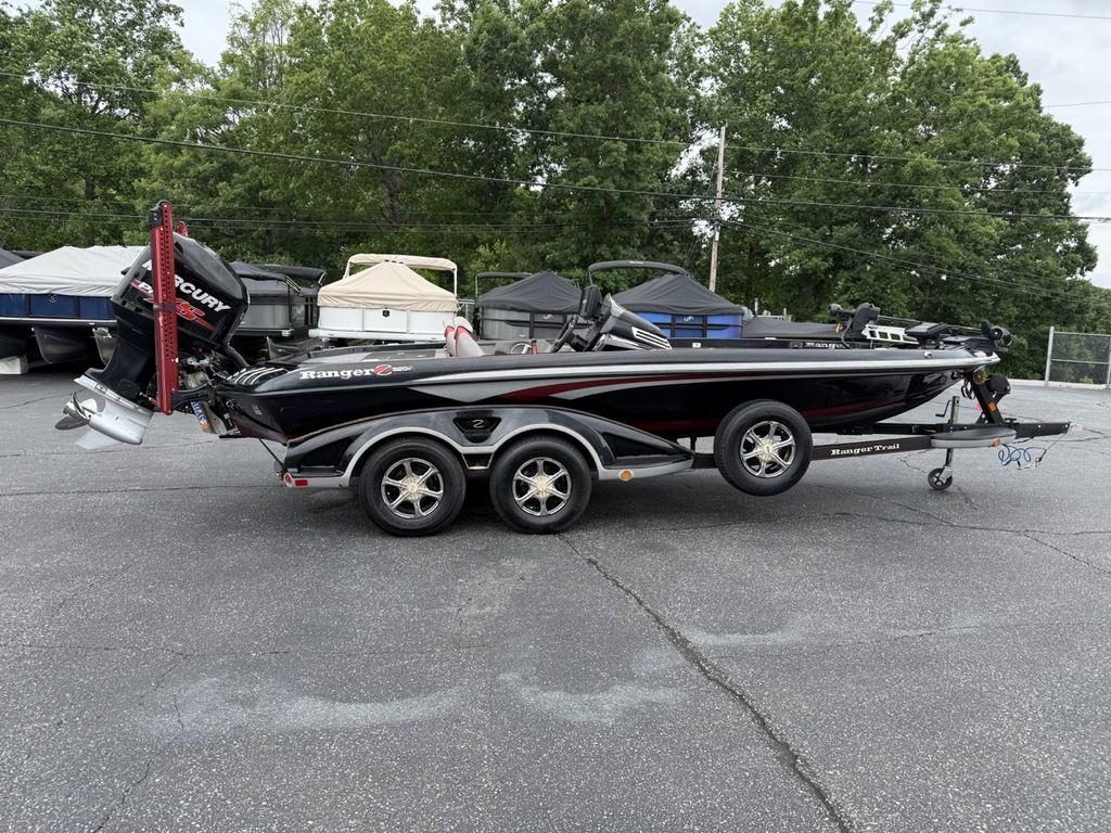Ranger Z520C 2015 Ranger Z520C boat on trailer, parked outdoors with trees in background.