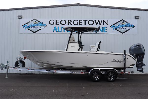 Pathfinder 2400 Open 2024 Pathfinder 2400 Open boat on trailer at Georgetown Auto Marine.