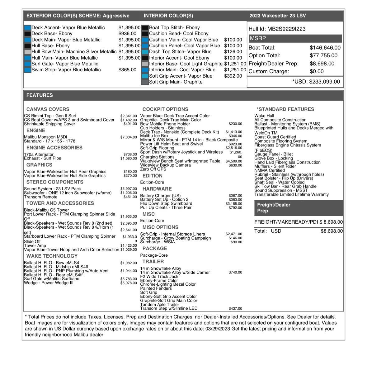2023 Malibu Wakesetter 23 LSV