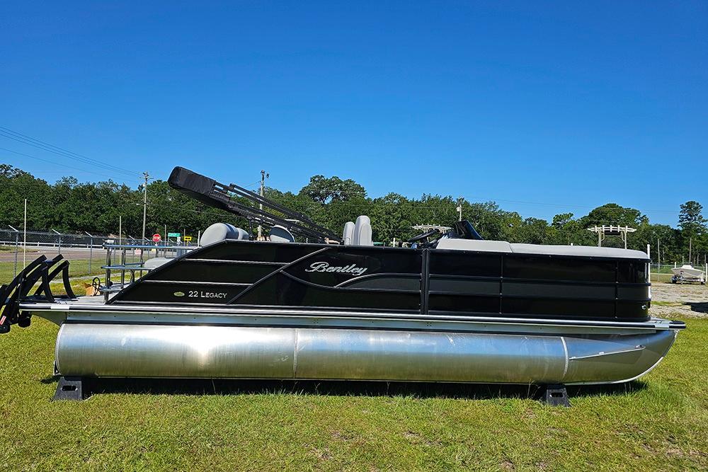 2026 Bentley Pontoons Legacy 223 Quad Swing Back 3/4 Tritoon