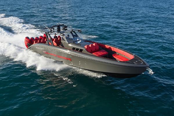 Midnight Express 43' Solstice 2021 Midnight Express 43' Solstice boat cruising on open water.