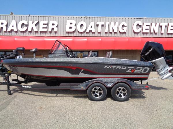 Nitro ZV20 Pro 2024 Nitro ZV20 Pro boat on trailer at Tracker Boating Center.