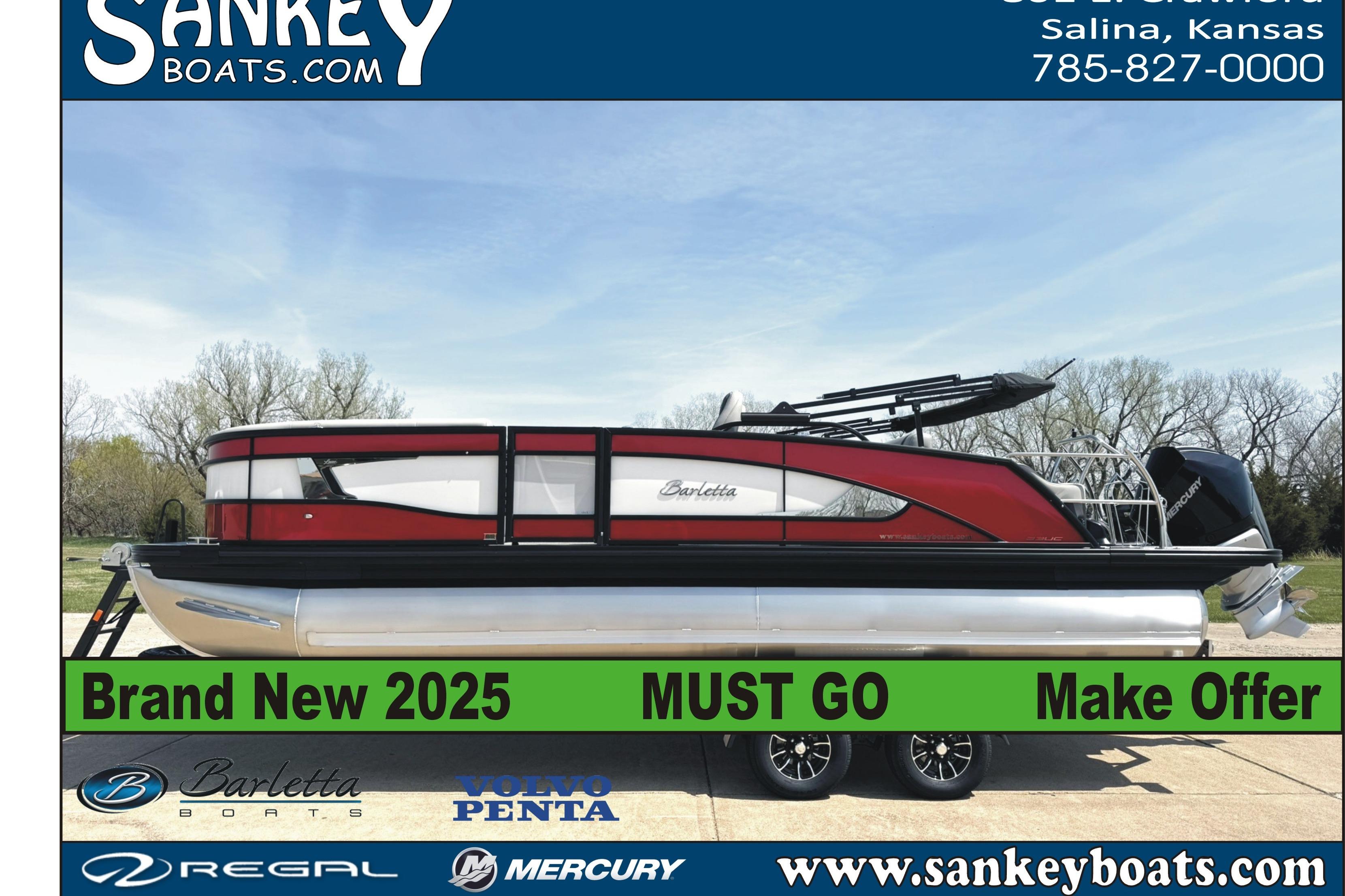 Barletta Lusso 23UC 2025 Barletta Lusso 23UC pontoon boat for sale, red and black design, must go.