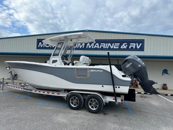 Sea Fox 268 Commander 2024 Sea Fox 268 Commander boat on trailer at showroom.