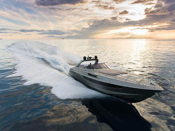 Rizzardi GR SESSANTATRE 2024 Rizzardi GR SESSANTATRE luxury yacht cruising at sunset.