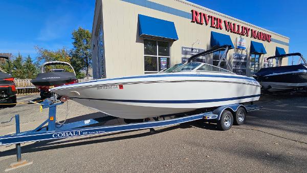 Cobalt 252 1997 Cobalt 252 boat on trailer at River Valley Marine dealership.