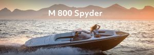 Marian M 800 Spyder 2025 Marian M 800 Spyder cruising on water at sunset with mountains in background.