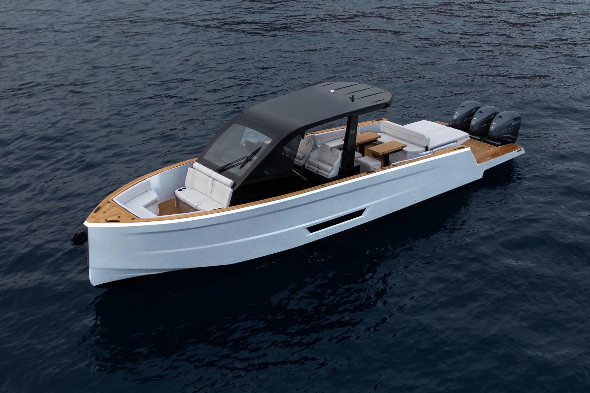 Maxim Yachts 44 R Luxury Maxim Yachts 44 R, 2026 model, cruising on open water.