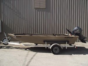 Alweld 1656vv 2023 Alweld 1656vv boat on trailer with Yamaha outboard motor.