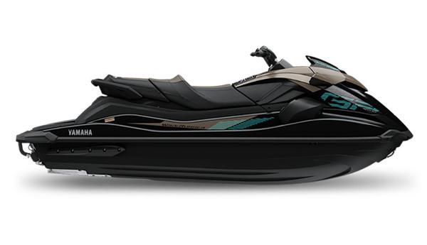 Yamaha WaveRunner GP SVHO 2025 Yamaha WaveRunner GP SVHO, sleek black design, side view.