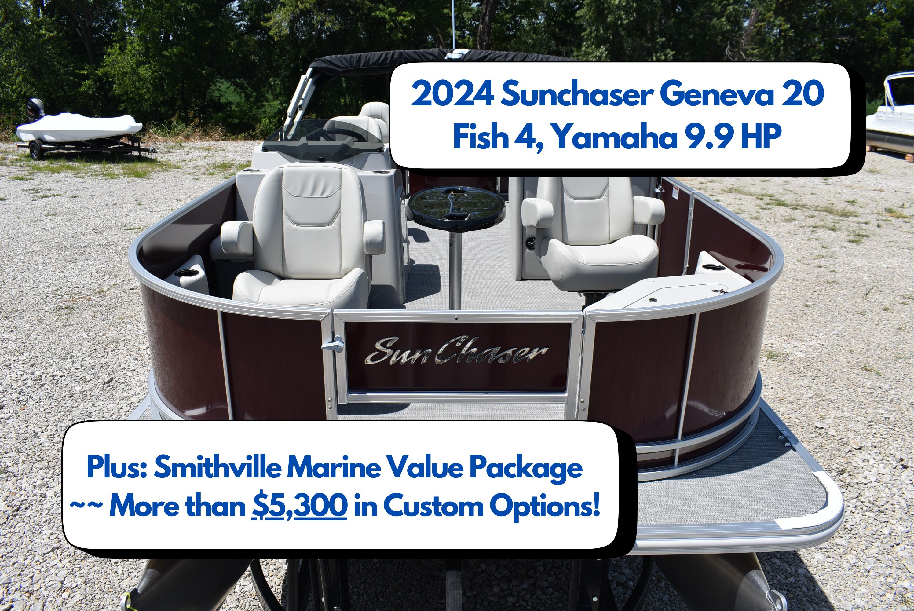SunChaser Geneva 20 Fish 4 2024 SunChaser Geneva 20 Fish 4 pontoon boat with Yamaha 9.9 HP engine, custom options.