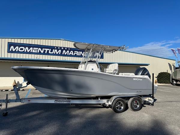 Sea Fox 228 Commander 2024 Sea Fox 228 Commander boat on trailer at Momentum Marine dealership.