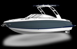 Cobalt R8 2026 Cobalt R8 boat with sleek design on black background.