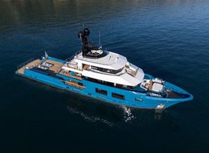 Dunya Yachts 2024 Luxurious 2024 Dunya Yacht on serene blue waters, showcasing sleek design and modern amenities.