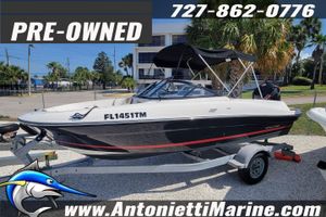 Bayliner VR4 Bowrider OB Pre-owned 2022 Bayliner VR4 Bowrider OB on trailer at Antonietti Marine.