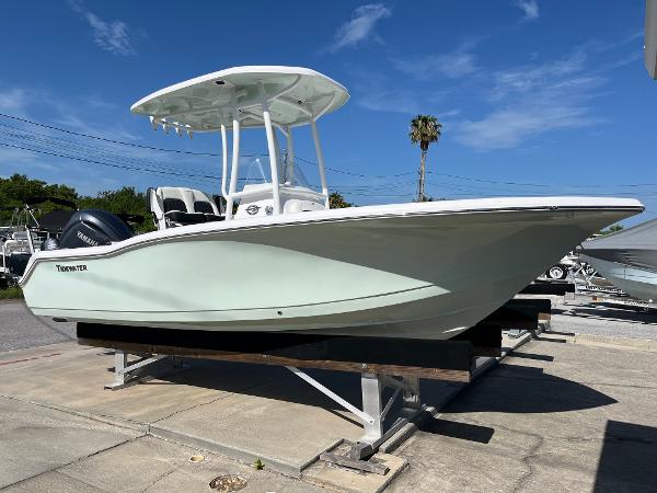 Tidewater 210 CC Adventure 2025 Tidewater 210 CC Adventure boat on display under clear blue sky.