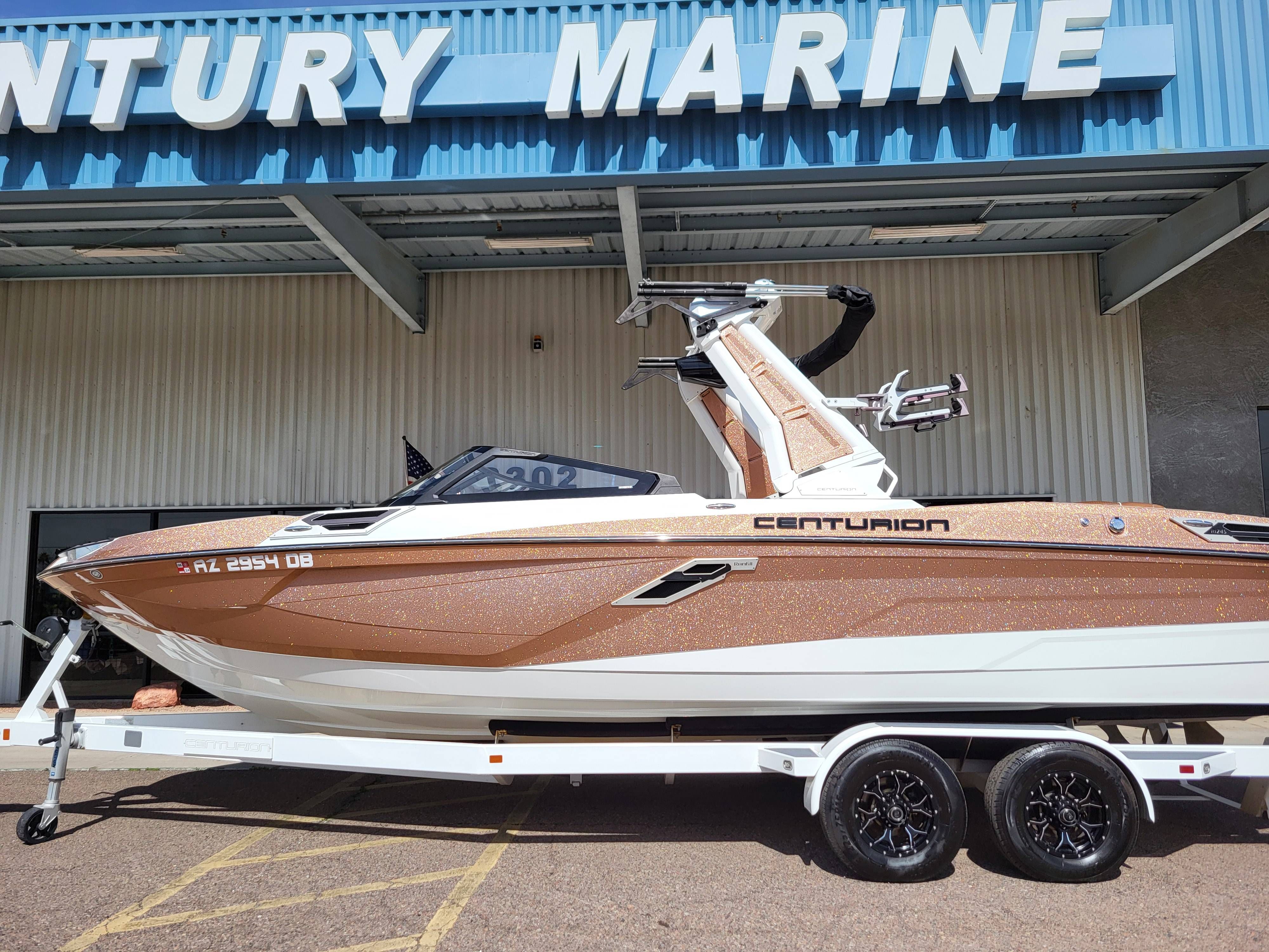 Centurion Ri245 2021 Centurion Ri245 boat on trailer at Century Marine dealership.