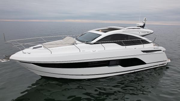 Fairline Targa 45 GT 2024 Fairline Targa 45 GT luxury yacht on calm waters.