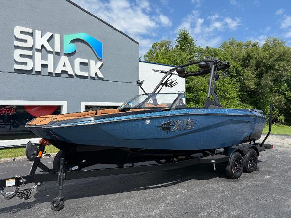 Axis A225 2025 Axis A225 boat on trailer outside Ski Shack dealership.