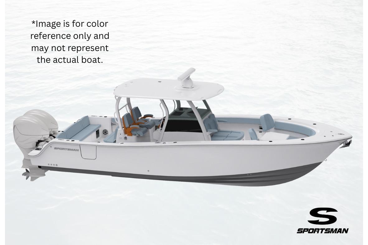 Sportsman Open 232 Center Console 2026 Sportsman Open 232 Center Console boat on water, side view, white and gray design.