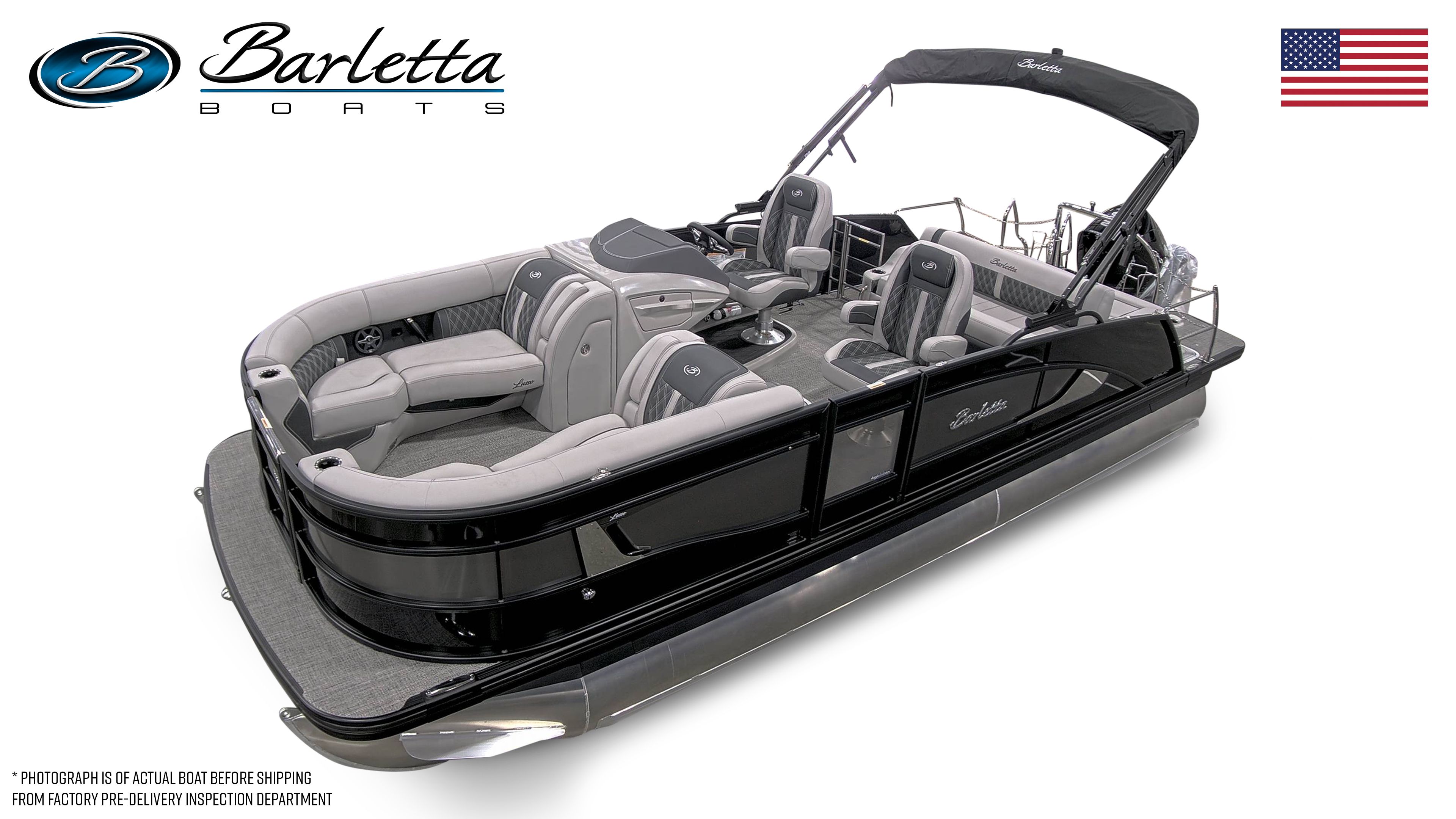 Barletta LUSSO23UC 2025 Barletta LUSSO23UC luxury pontoon boat with sleek design and comfortable seating.