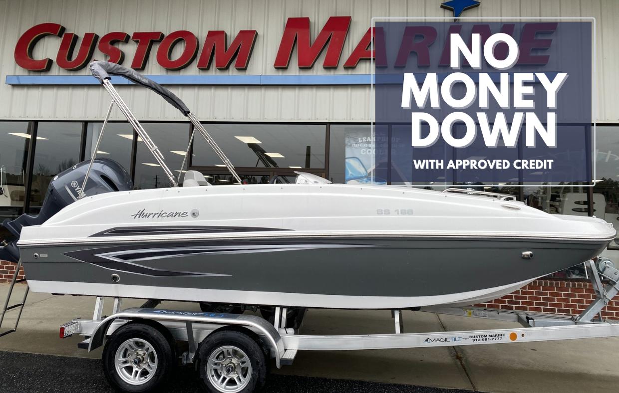 Hurricane SunDeck Sport 188 OB 2023 Hurricane SunDeck Sport 188 OB boat at Custom Marine dealership, no money down offer.