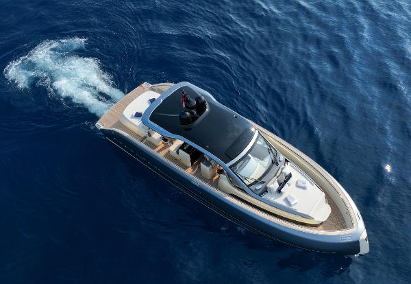 Invictus TT 460 2023 Invictus TT 460 yacht cruising on open blue sea.
