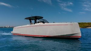 Pardo Yachts P38 2021 Pardo Yachts P38 cruising on blue water under clear skies.