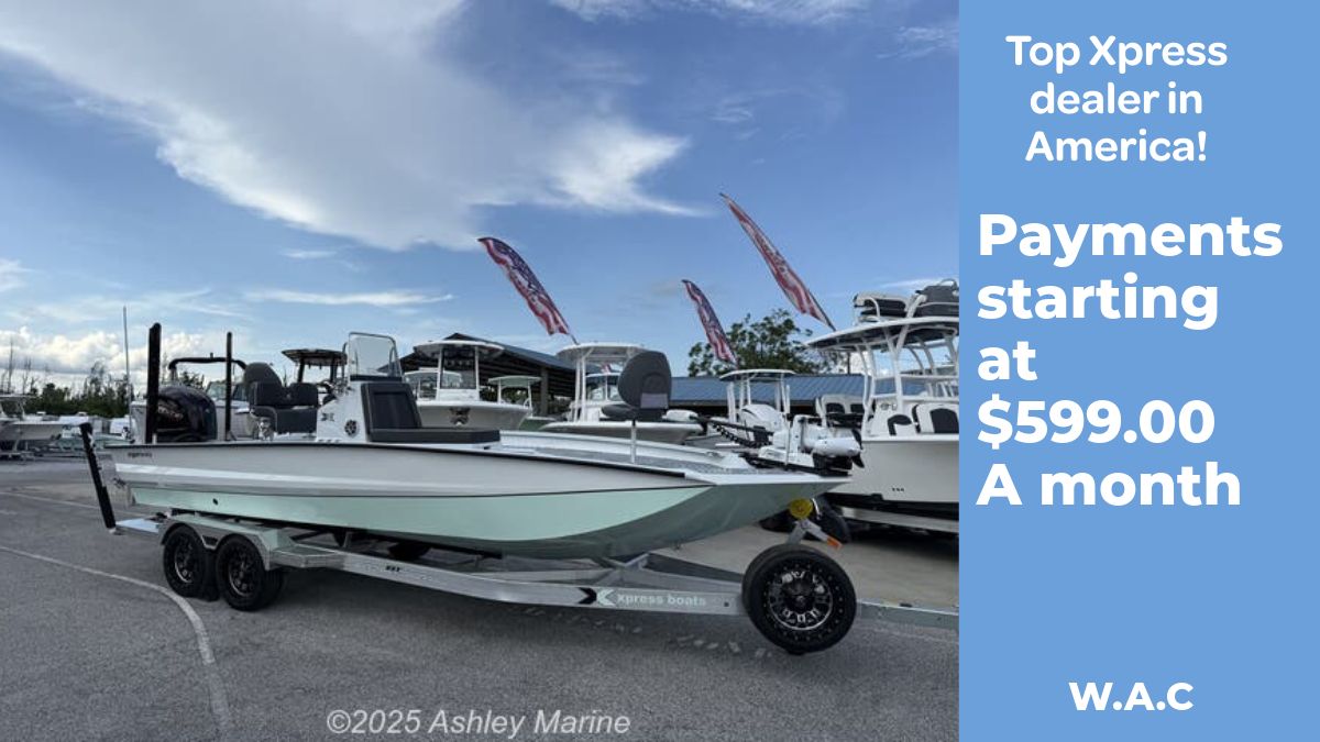 Xpress X23B Bay Lounge 2026 Xpress X23B Bay Lounge boat on trailer, financing available from $599/month.