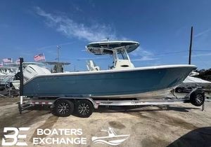 Cobia 285 Open Center Console 2025 Cobia 285 Open Center Console boat on trailer at Boaters Exchange.