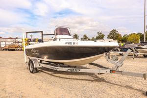 Key Largo 1800 Center Console 2020 Key Largo 1800 Center Console boat on trailer in outdoor lot.