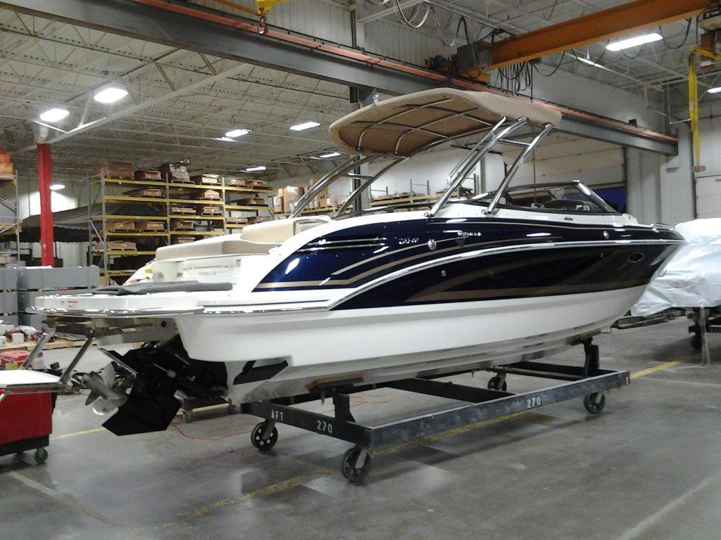 Formula 270 Bowrider 2016 Formula 270 Bowrider boat in a warehouse setting.