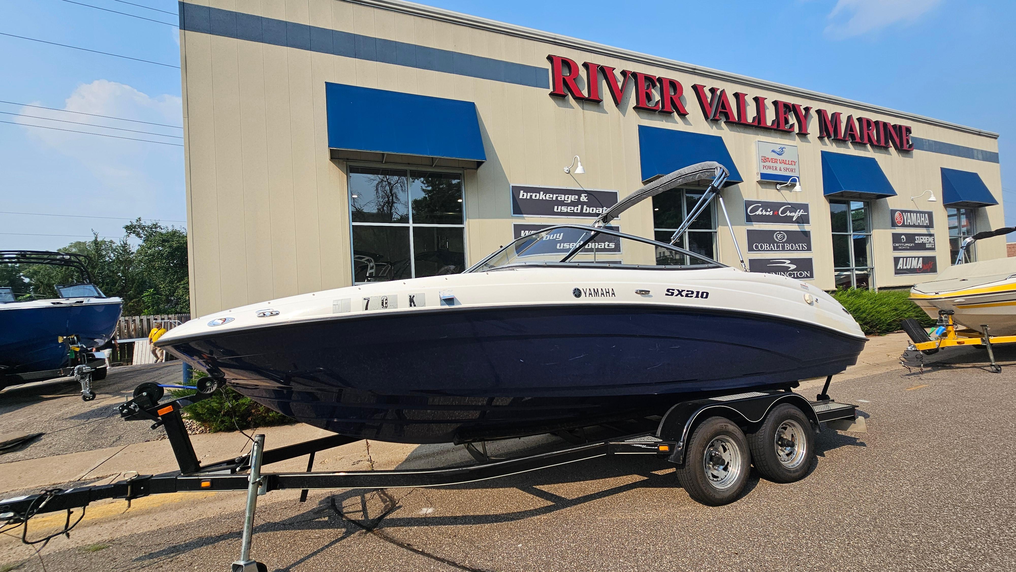 Yamaha Boats SX210 2011 Yamaha SX210 boat on trailer at River Valley Marine dealership.