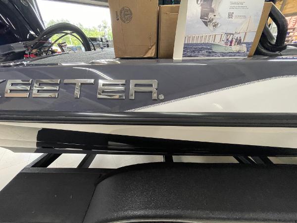 Skeeter ZXR 20 2024 Skeeter ZXR 20 boat side view with logo and partial interior.