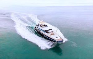 Azimut 66 FLY Azimut 66 FLY 2017 yacht cruising on open sea, creating a dynamic wake.