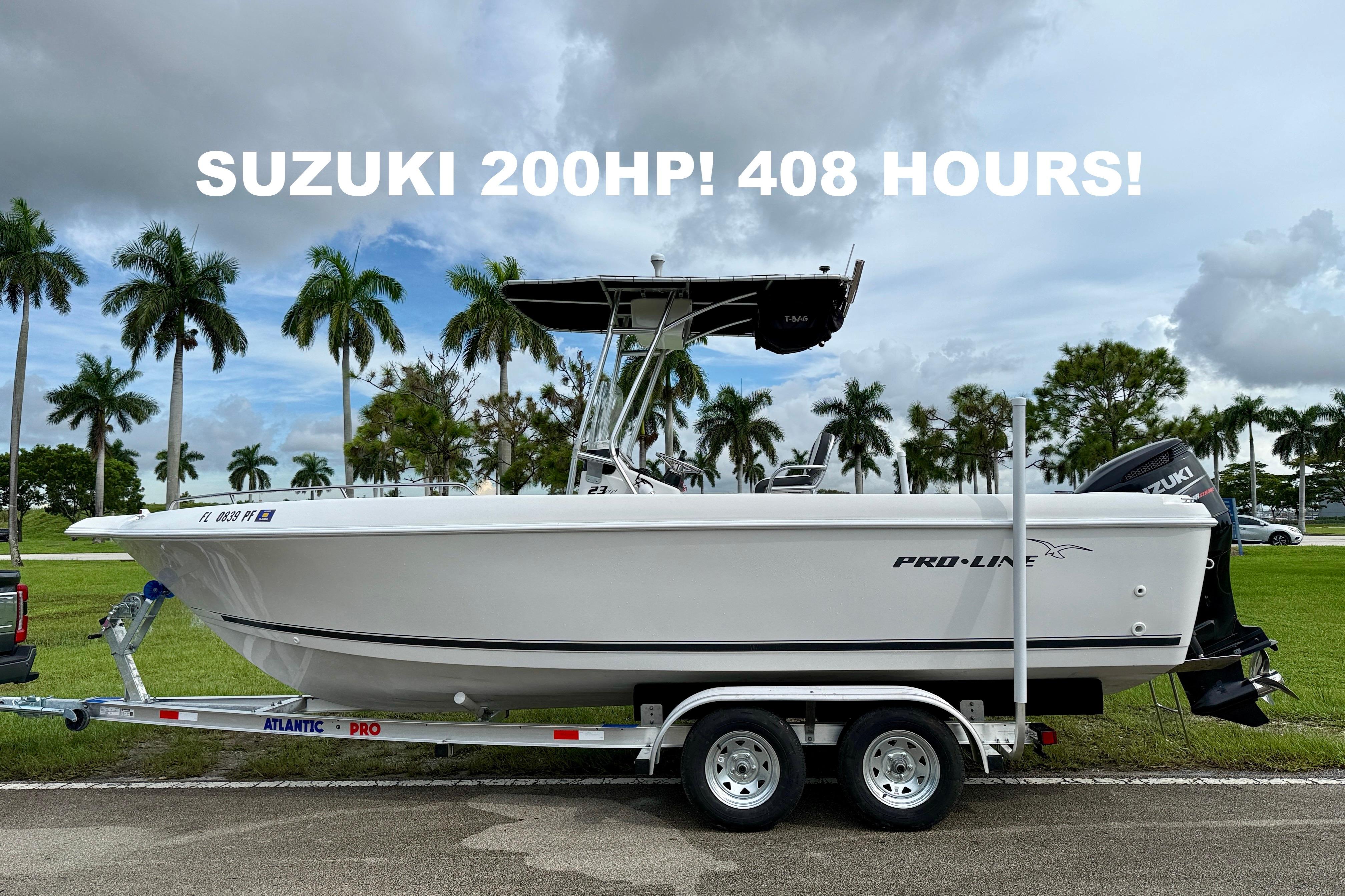Pro-Line 23 Sport 2011 Pro-Line 23 CC boat with Suzuki 200HP engine, 408 hours, on trailer.