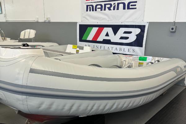 AB Inflatables Alumina 10 ALX 2024 AB Inflatables Alumina 10 ALX boat displayed in showroom.