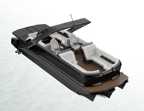2025 Manitou EXPLORE 24' WITH 6' MAX DECK NAVIGATOR WITH DUAL 150hp ROTAX STEALTH MOTORS