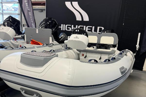 Highfield CL340 FCT 2024 Highfield CL340 FCT inflatable boat on display in showroom.