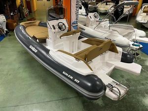 Salpa Soleil 18 2025 Salpa Soleil 18 inflatable boat with sleek design in showroom display.