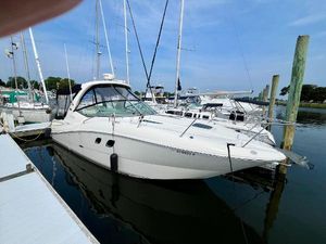 Sea Ray 310 Sundancer 2009 Sea Ray 310 Sundancer docked at marina, surrounded by other boats.