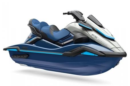 Yamaha Boats FX LTD SVHO BL/BL FX1800A-B 25 2025 Yamaha FX LTD SVHO jet ski, blue and black, side view.