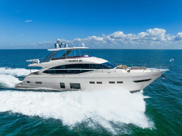 Princess Y75 Motor Yacht 2018 Princess Y75 Motor Yacht cruising on open water.