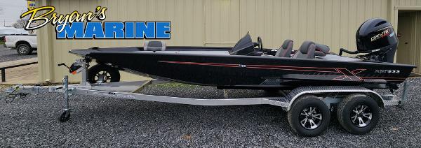 Xpress H20Bass 2025 Xpress H20Bass boat on trailer at Bryan's Marine dealership.