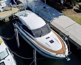 Bavaria S40 Coupe 2018 Bavaria S40 Coupe docked at marina, aerial view.