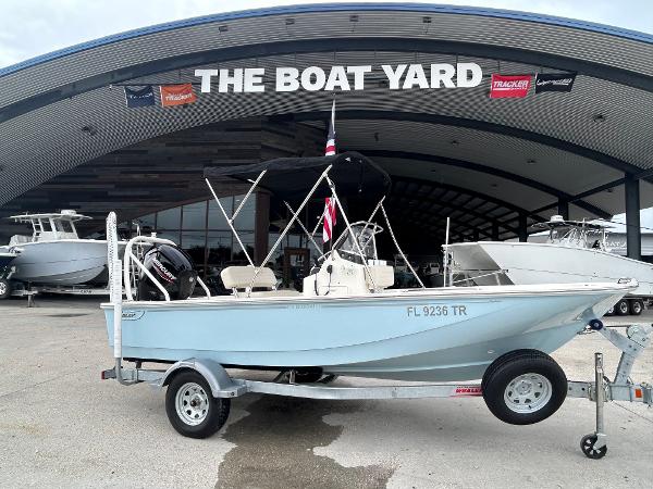 Boston Whaler 170 Montauk 2024 Boston Whaler 170 Montauk boat on trailer at The Boat Yard dealership.