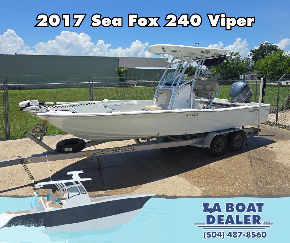 Sea Fox 240 Viper 2017 Sea Fox 240 Viper boat on trailer at LA Boat Dealer.