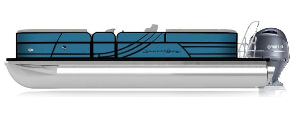 South Bay 200 2025 South Bay 200 pontoon boat with Yamaha engine, sleek blue design.