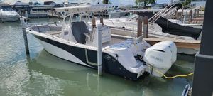 Sea Fox 288 Commander 2018 Sea Fox 288 Commander boat docked with Yamaha outboard engine.