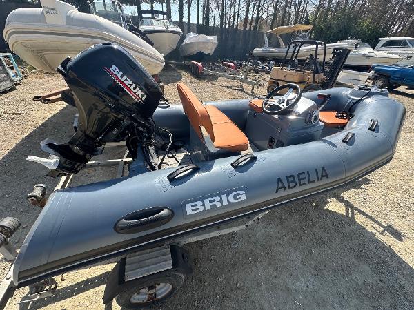 Brig Falcon Tender 330 2019 Brig Falcon Tender 330 inflatable boat with Suzuki outboard motor on trailer.